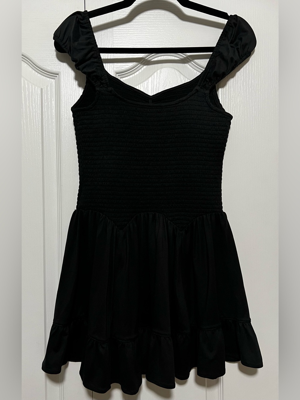 Urban Outfitters Black Smocked Bodice Mini Dress